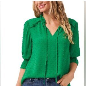 CeCe NWOT Clip Dot Blouse